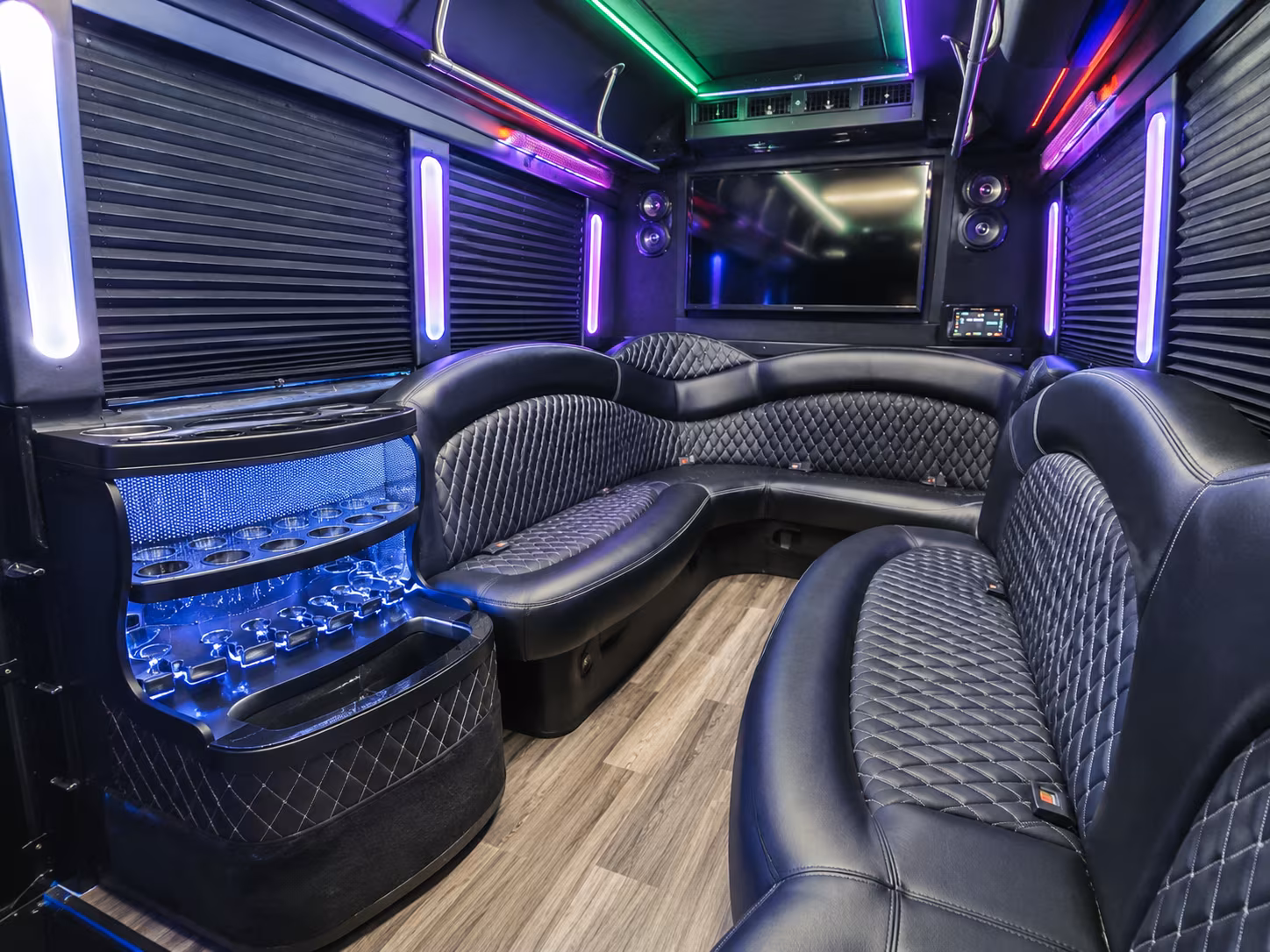 Athens Bachelor & Bachelorette Transportation party bus interior