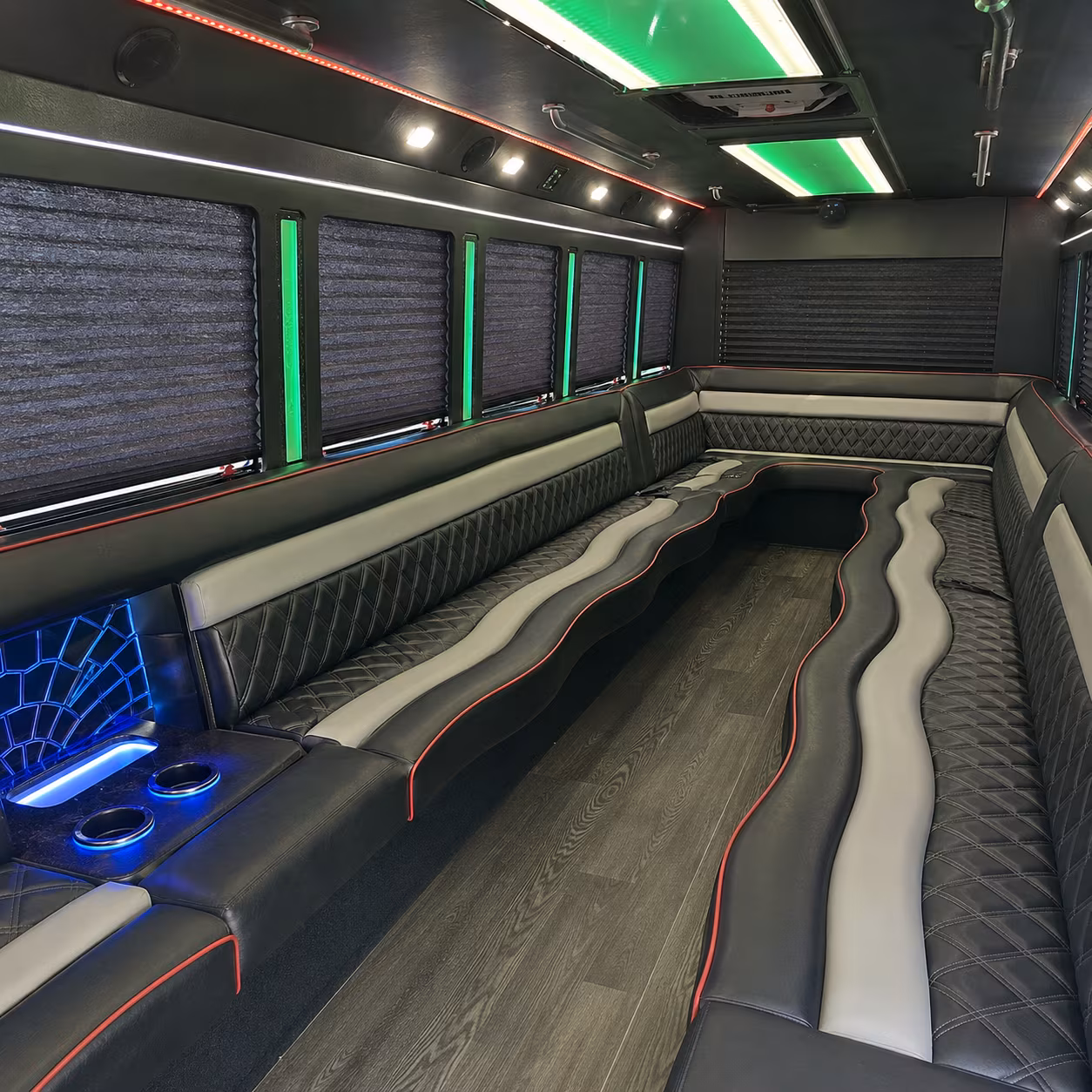 Athens Concert & Music Festival Transportation party bus interior