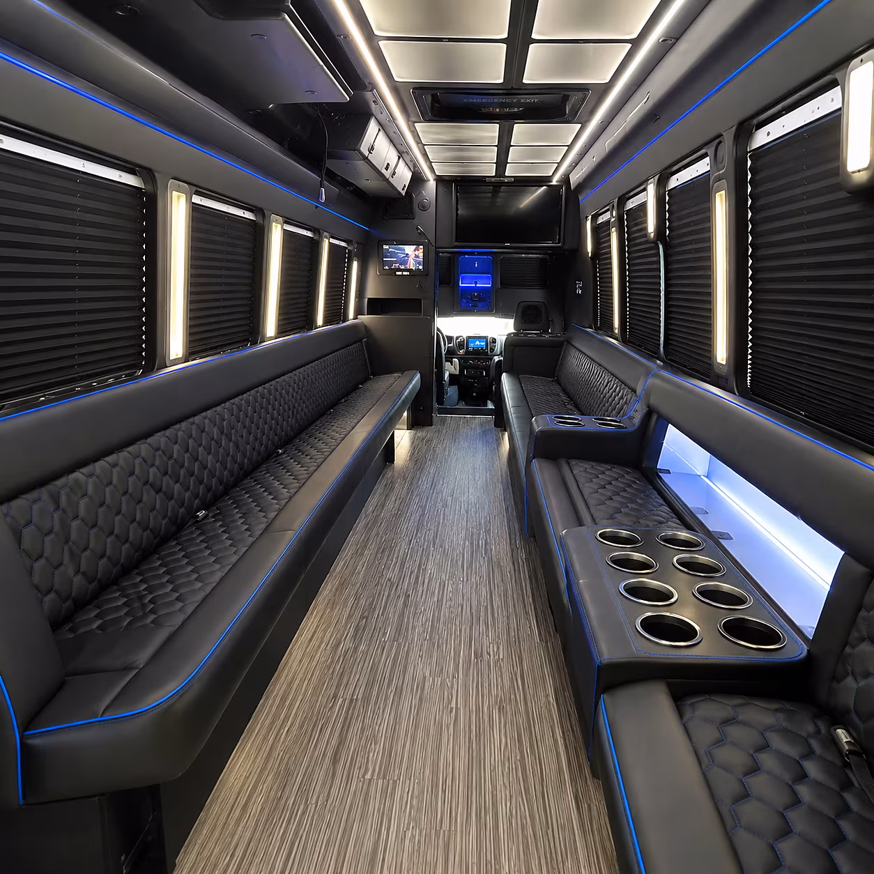 Athens Wedding Transportation party bus interior