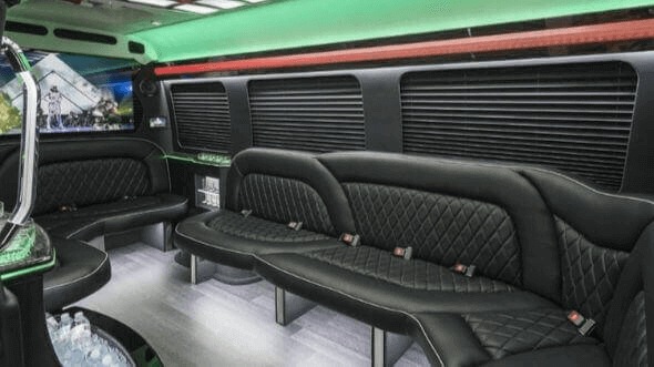 Interior of Charter Bus Company Chattanooga's 15 Passenger Party Bus in Chattanooga