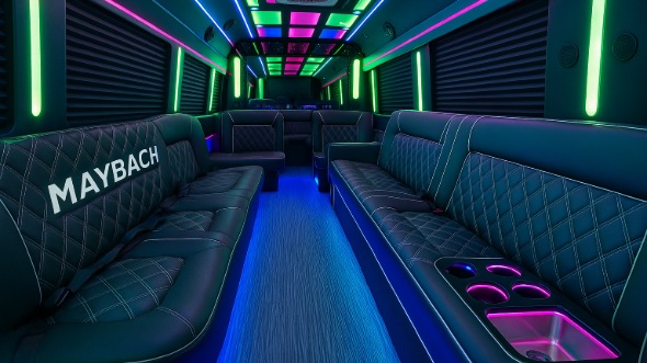 Interior of Charter Bus Company Atlanta's 28 Passenger Party Bus in Atlanta