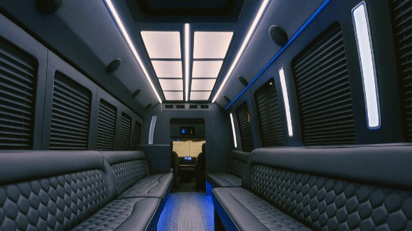 Interior of Charter Bus Company Atlanta's 40 Passenger Party Bus in Atlanta