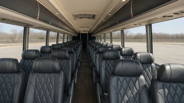 Interior of Charter Bus Company Athens's 44 Passenger Charter Bus in Athens