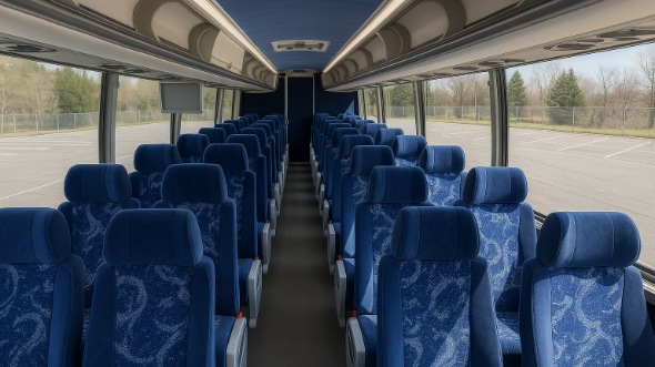 Interior of Charter Bus Company Athens's 45 Passenger Charter Bus in Athens
