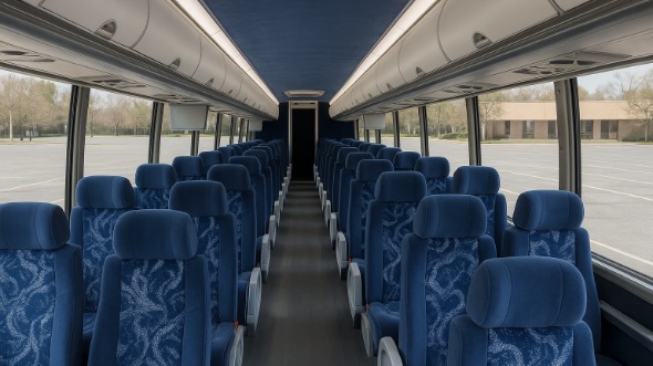 Interior of Charter Bus Company Athens's 47 Passenger Charter Bus in Athens