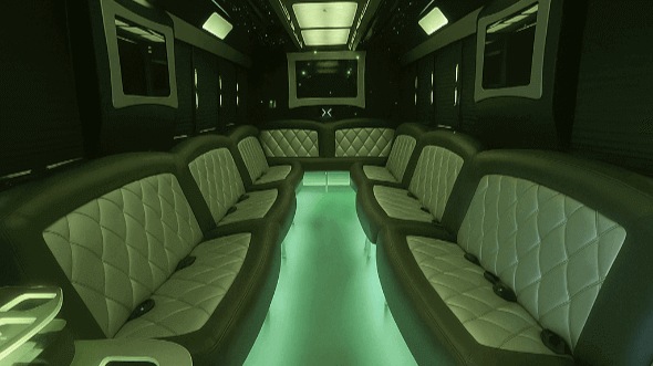 Interior of Charter Bus Company Augusta's 50 Passenger Party Bus in Augusta