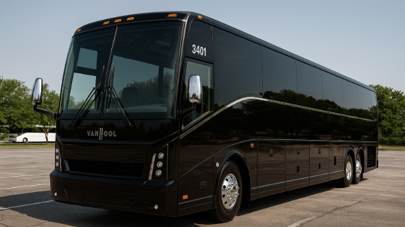 Exterior of Charter Bus Company Sandy Springs's 50 Passenger Party Bus in Sandy Springs