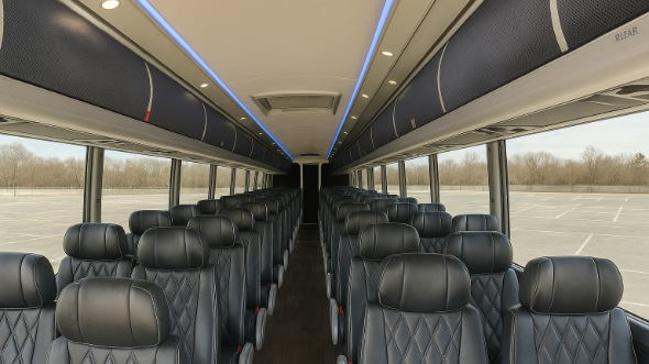 Interior of Charter Bus Company Athens's 55 Passenger Charter Bus in Athens