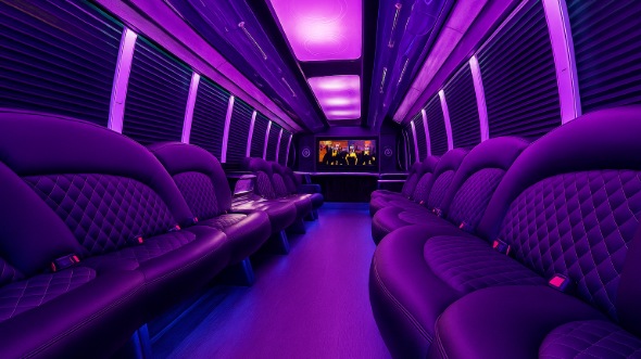 athens 30 passenger party bus interior