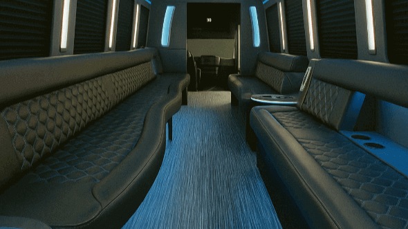 athens 40 passenger party bus interior